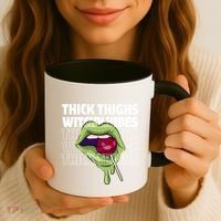 Thick Thighs Witchy Vibes Halloween Bad Witch Energy Gift Coffee Mug thumb 3