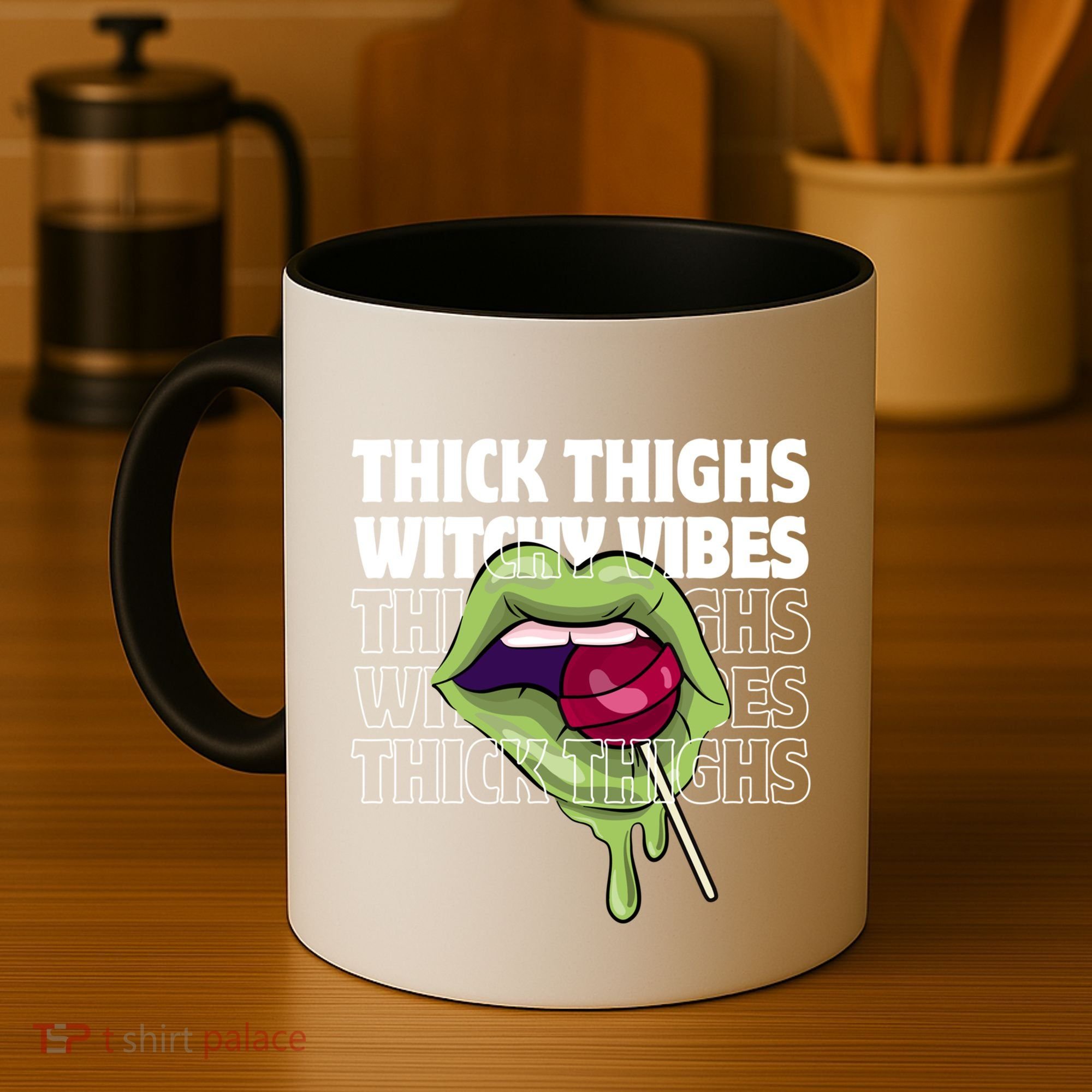 Thick Thighs Witchy Vibes Halloween Bad Witch Energy Gift Coffee Mug