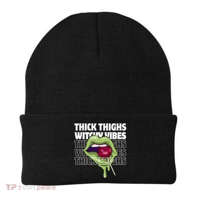 Thick Thighs Witchy Vibes Halloween Bad Witch Energy Gift Beanie