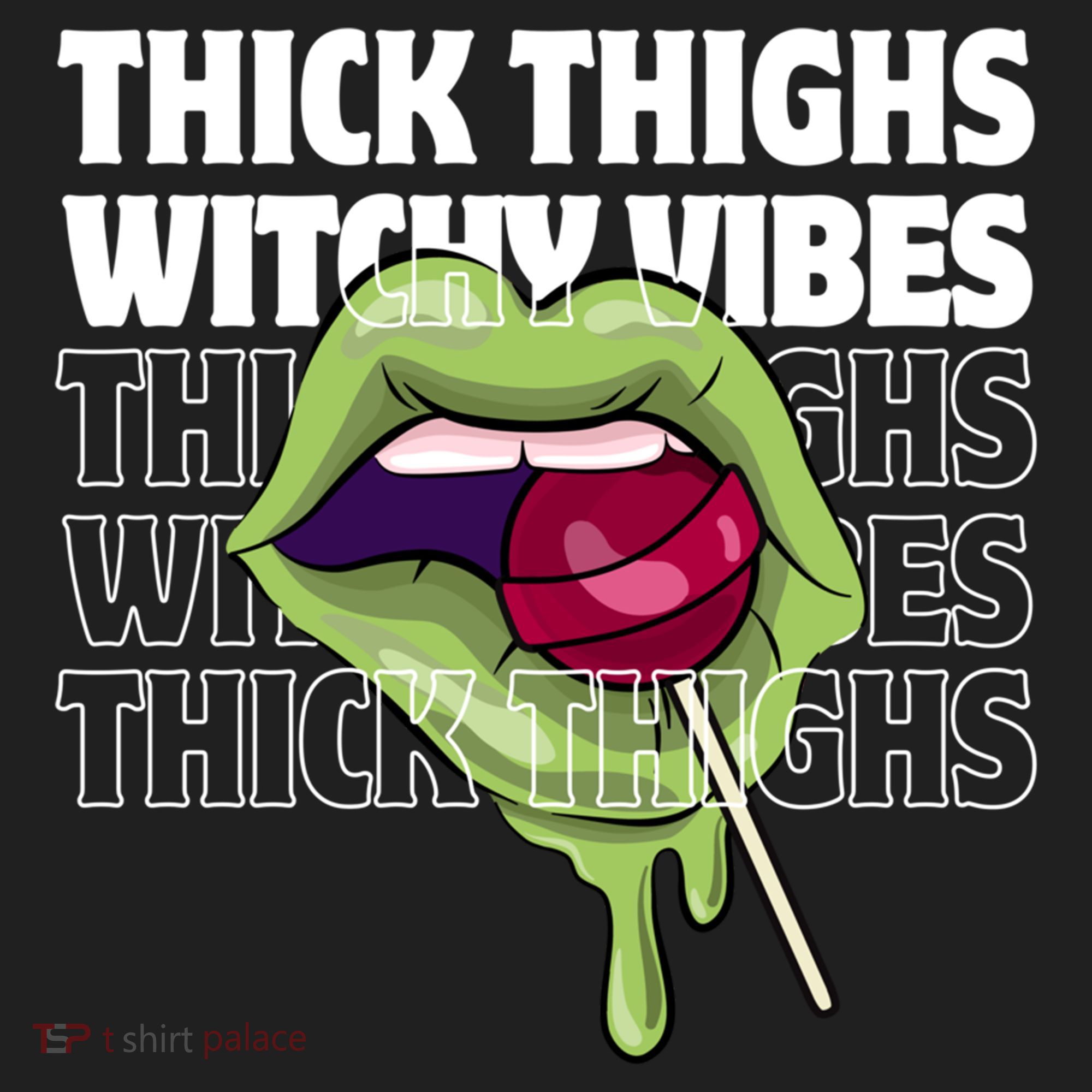 Thick Thighs Witchy Vibes Halloween Bad Witch Energy Gift Beanie