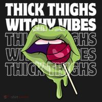 Thick Thighs Witchy Vibes Halloween Bad Witch Energy Gift Women's Hoodie thumb 2