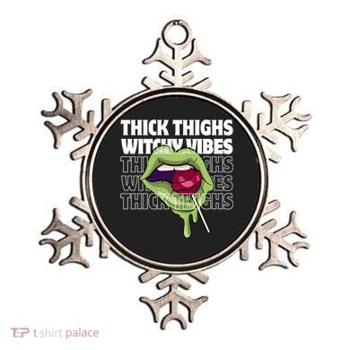 Thick Thighs Witchy Vibes Halloween Bad Witch Energy Gift Ornament