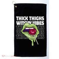 Thick Thighs Witchy Vibes Halloween Bad Witch Energy Gift Golf Towel thumb 0