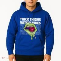 Thick Thighs Witchy Vibes Halloween Bad Witch Energy Gift Hoodie thumb 2