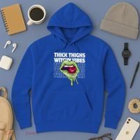 Thick Thighs Witchy Vibes Halloween Bad Witch Energy Gift Hoodie thumb 3