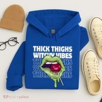 Thick Thighs Witchy Vibes Halloween Bad Witch Energy Gift Hoodie thumb 4