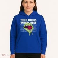 Thick Thighs Witchy Vibes Halloween Bad Witch Energy Gift Hoodie thumb 5