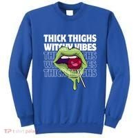 Thick Thighs Witchy Vibes Halloween Bad Witch Energy Gift Sweatshirt thumb 0