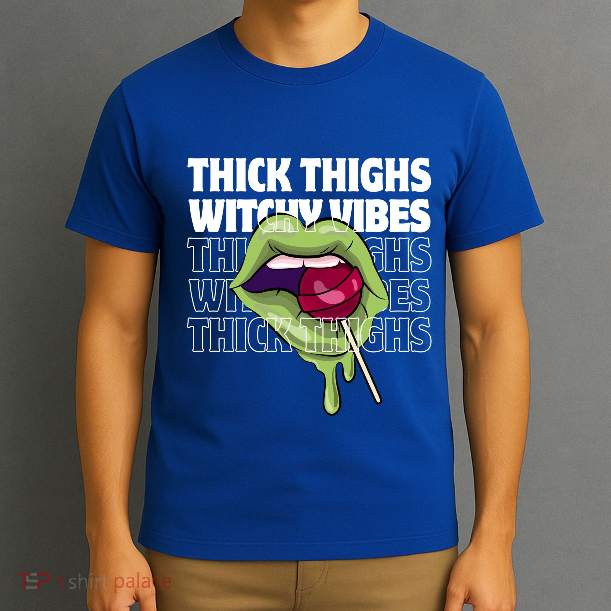 Thick Thighs Witchy Vibes Halloween Bad Witch Energy Gift T-Shirt