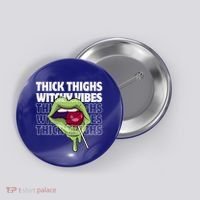 Thick Thighs Witchy Vibes Halloween Bad Witch Energy Gift Button thumb 0