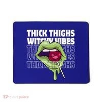 Thick Thighs Witchy Vibes Halloween Bad Witch Energy Gift Mousepad thumb 0