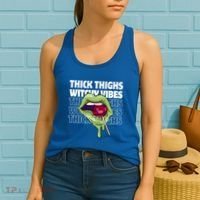 Thick Thighs Witchy Vibes Halloween Bad Witch Energy Gift Women's Tank Top thumb 2