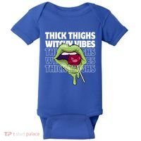 Thick Thighs Witchy Vibes Halloween Bad Witch Energy Gift Baby Bodysuit thumb 0