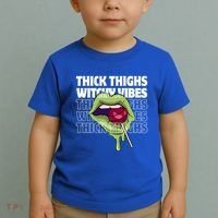 Thick Thighs Witchy Vibes Halloween Bad Witch Energy Gift Toddler T-Shirt thumb 2