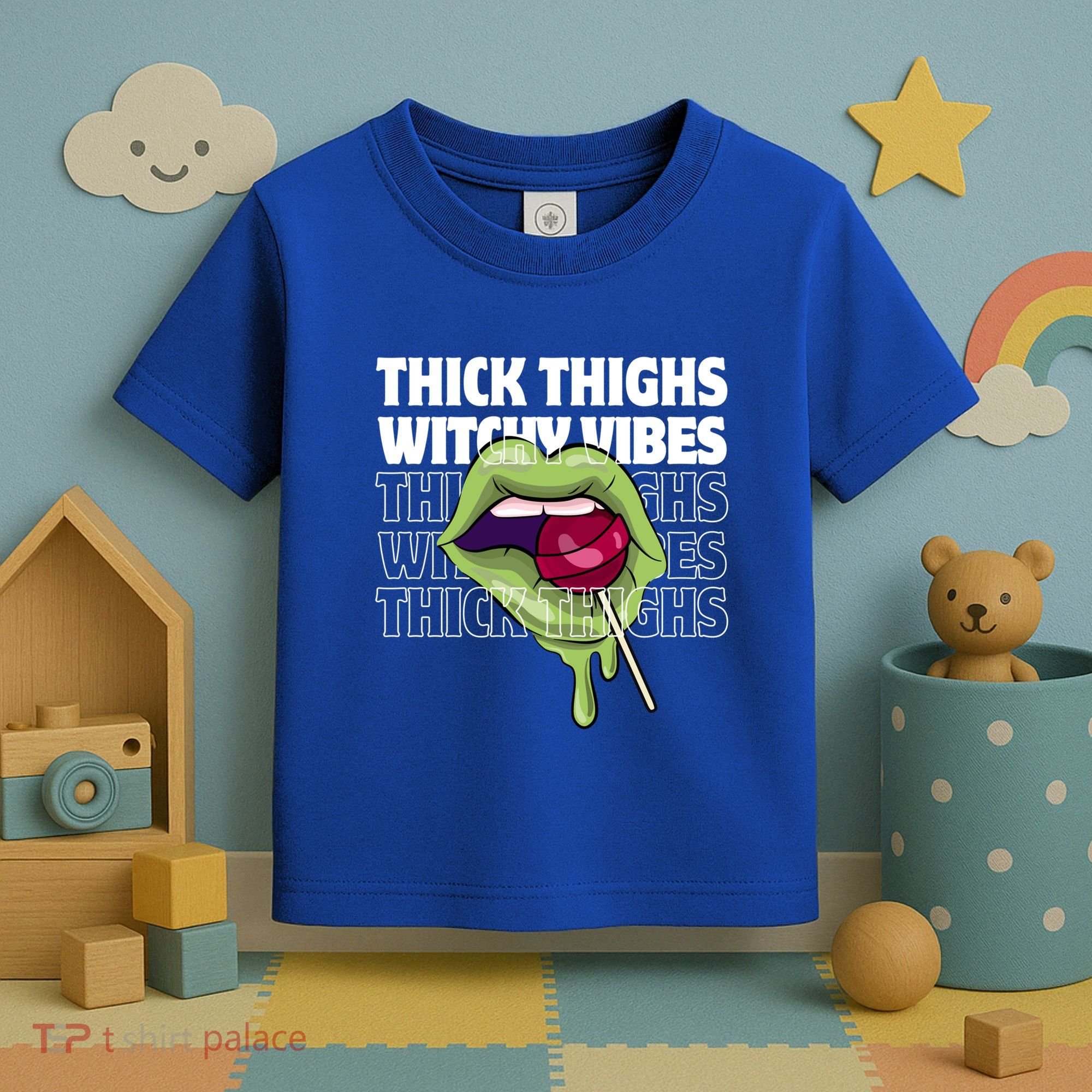 Thick Thighs Witchy Vibes Halloween Bad Witch Energy Gift Toddler T-Shirt