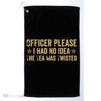 The Tea Was Twisted Quote Golf Towel thumb 0