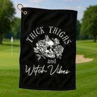 Thick Thighs Witchy Vibes Golf Towel thumb 1