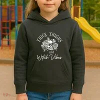 Thick Thighs Witchy Vibes Kids Hoodie thumb 3