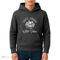 Thick Thighs Witchy Vibes Kids Hoodie thumb 4