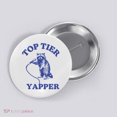 Top Tier Yapper Meme Retro Cartoon Button