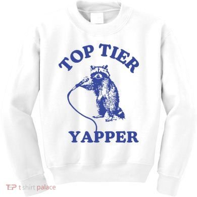 Top Tier Yapper Meme Retro Cartoon Kids Sweatshirt