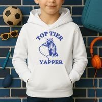Top Tier Yapper Meme Retro Cartoon Kids Hoodie thumb 2