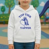 Top Tier Yapper Meme Retro Cartoon Kids Hoodie thumb 3