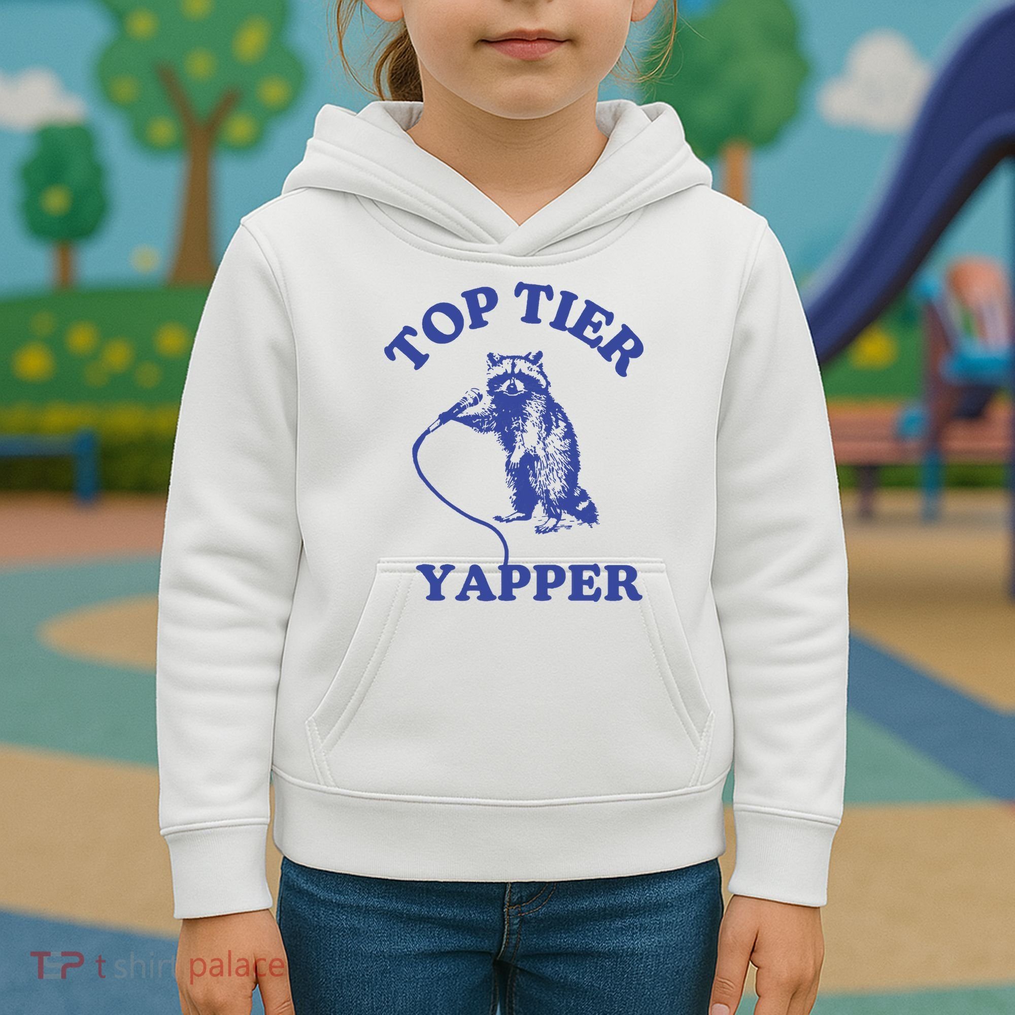 Top Tier Yapper Meme Retro Cartoon Kids Hoodie