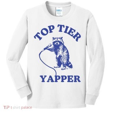 Top Tier Yapper Meme Retro Cartoon Kids Long Sleeve Shirt