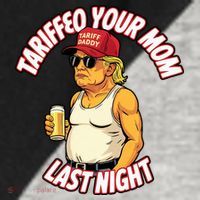 Trump Tariffied Your Mom Last Night Beer Funny Raglan Baseball Sleeve Shirt thumb 2