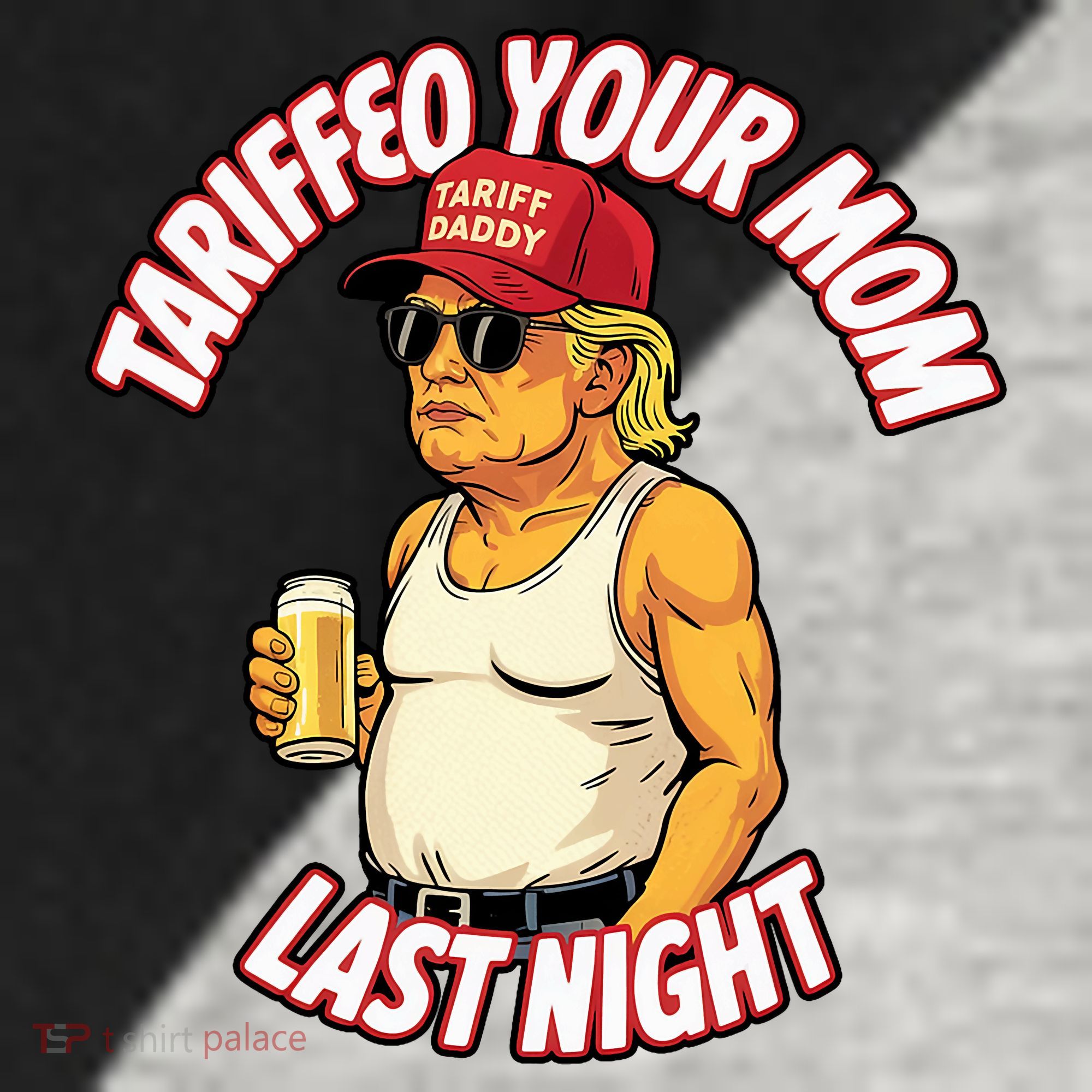 Trump Tariffied Your Mom Last Night Beer Funny Raglan Baseball Sleeve Shirt