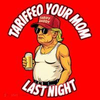 Trump Tariffied Your Mom Last Night Beer Funny Santa Hat thumb 1