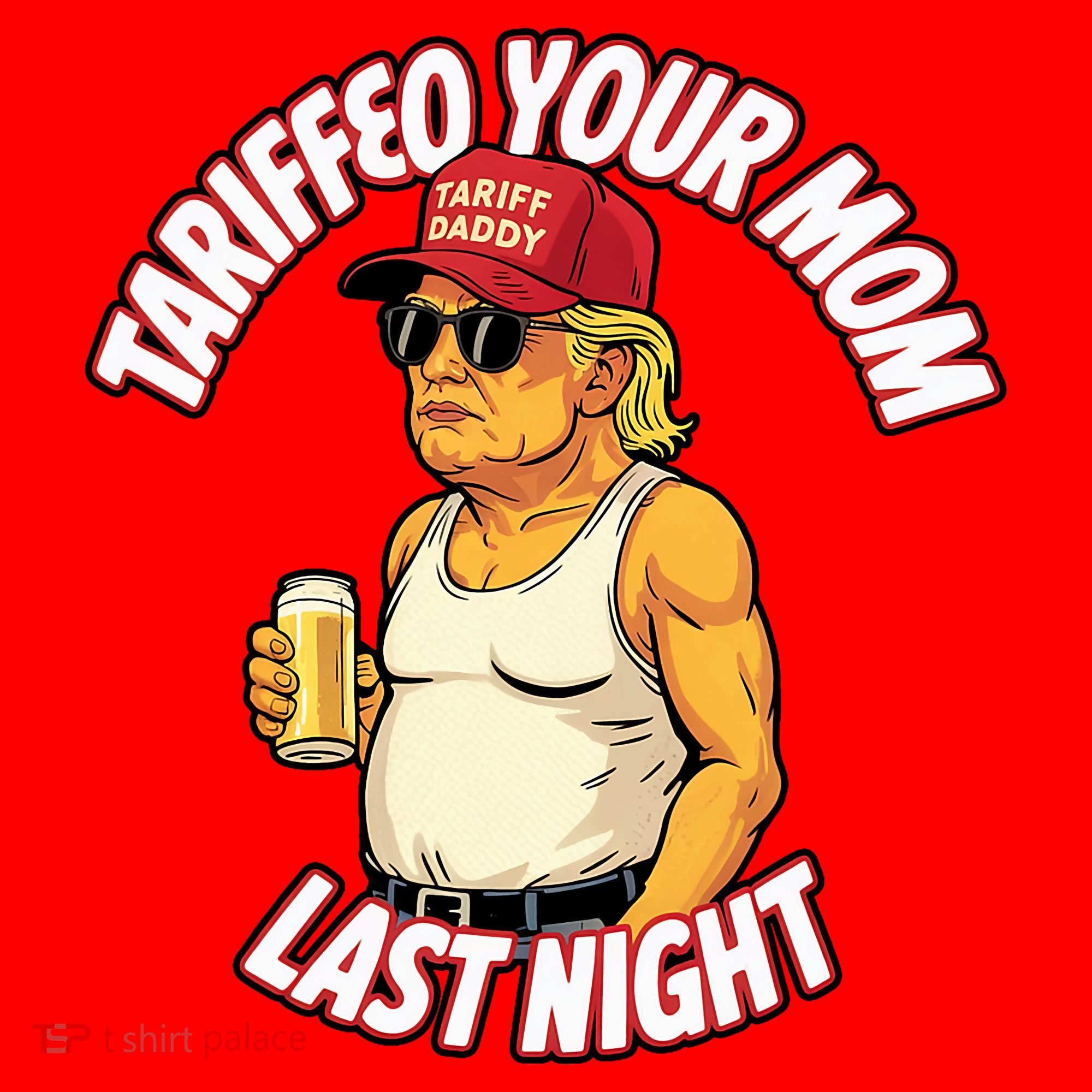 Trump Tariffied Your Mom Last Night Beer Funny Santa Hat