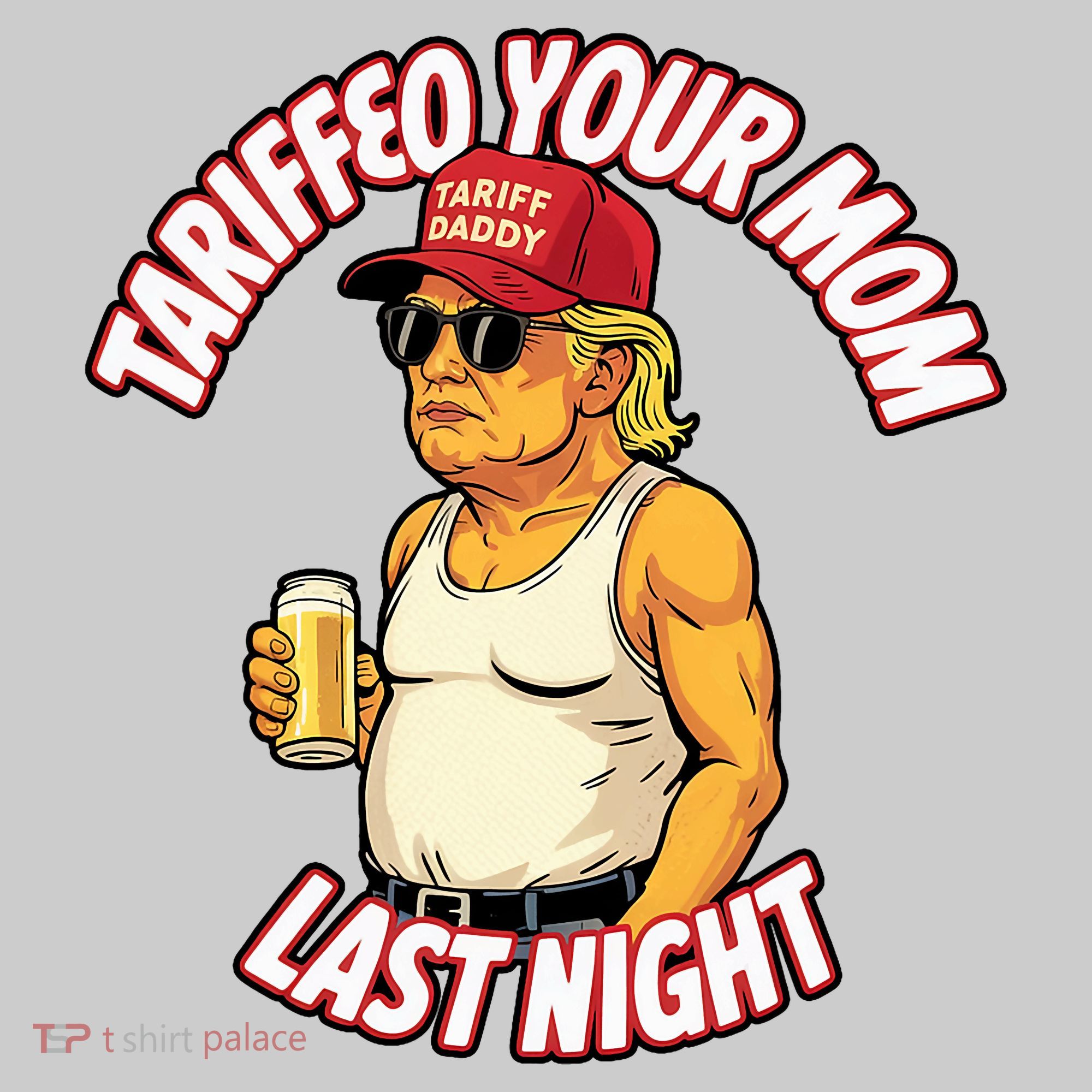 Trump Tariffied Your Mom Last Night Beer Funny Kids Tie-Dye T-Shirt