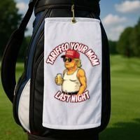 Trump Tariffied Your Mom Last Night Beer Funny Golf Towel thumb 2