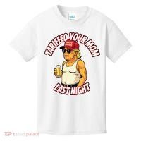 Trump Tariffied Your Mom Last Night Beer Funny Kids T-Shirt thumb 0