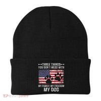 Three Things You Dont Mess With My Family Freedom My Dog Beanie thumb 0