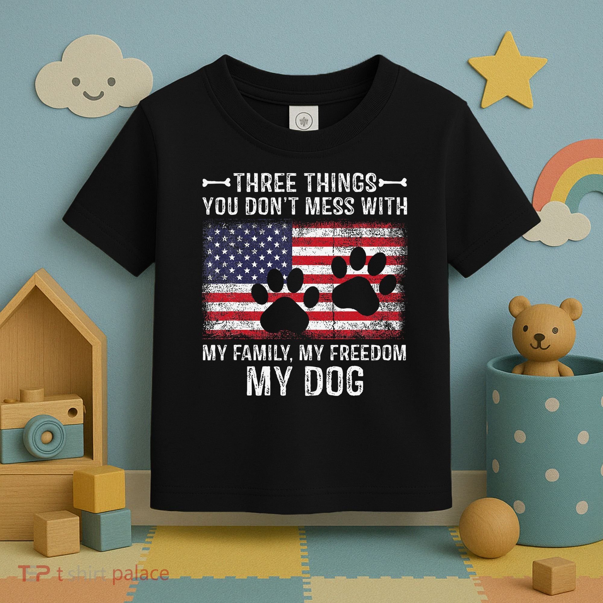 Three Things You Dont Mess With My Family Freedom My Dog Toddler T-Shirt