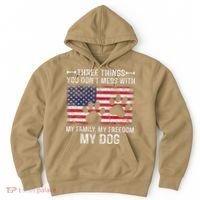 Three Things You Dont Mess With My Family Freedom My Dog Hoodie thumb 0