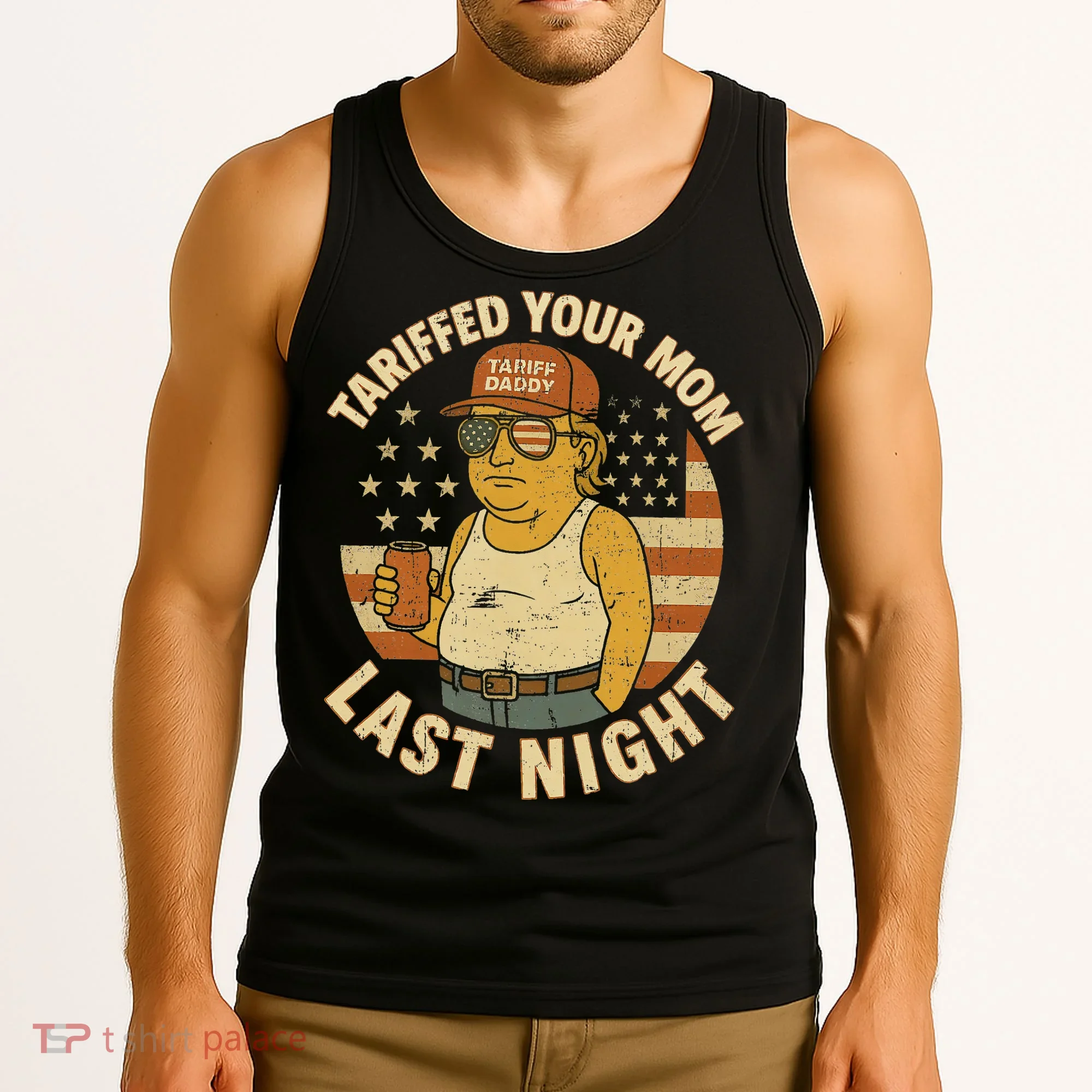 Trump Tariffed Your Mom Last Night Tariff Tank Top