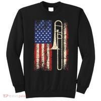 Trombone USA American Flag Jazz Retro Music Sweatshirt thumb 0