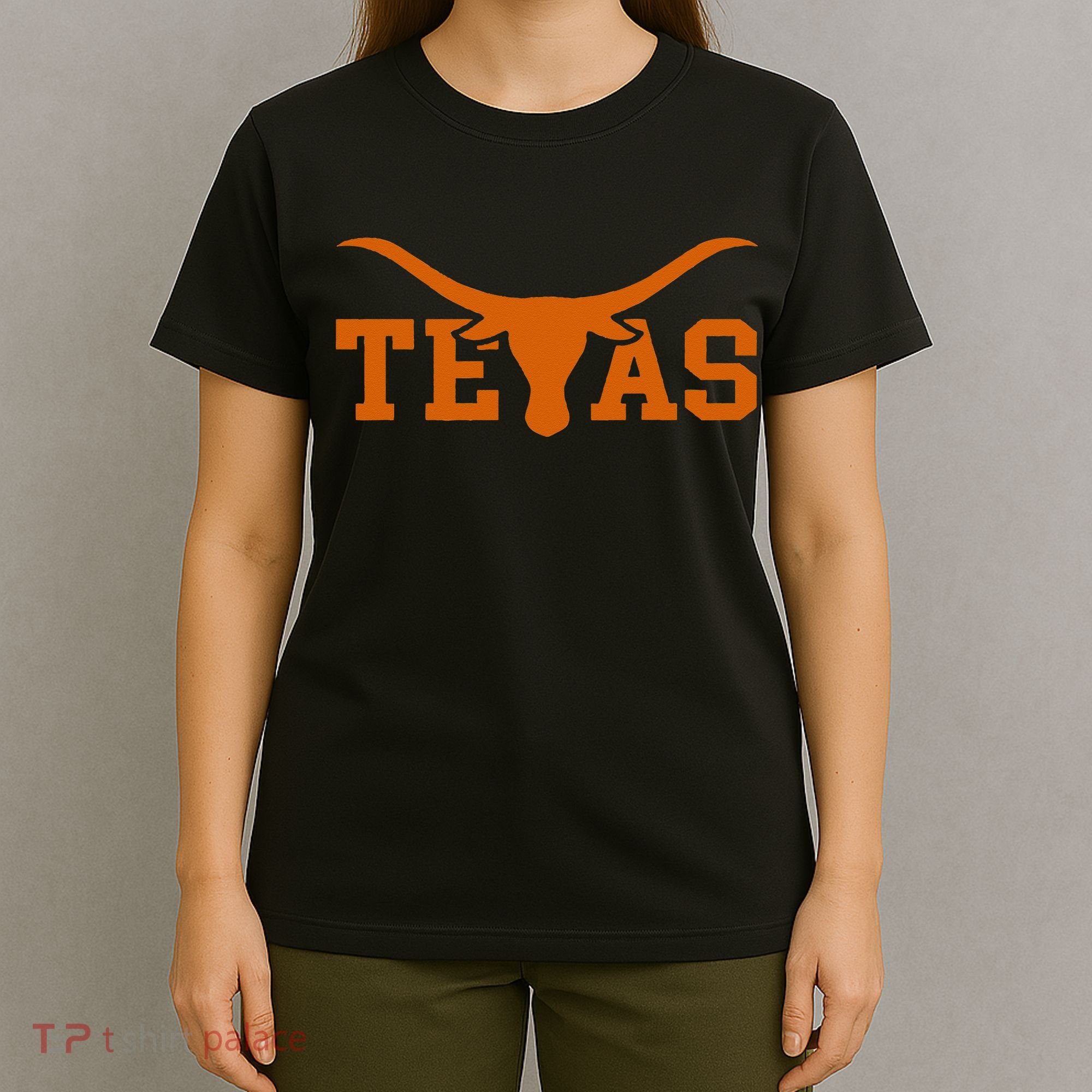 Texas USA Bull American Font T-Shirt