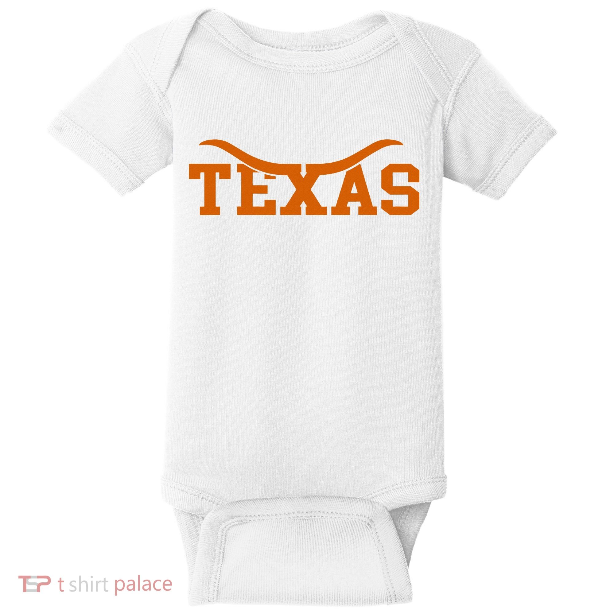 Texas USA Bull American Font Baby Bodysuit