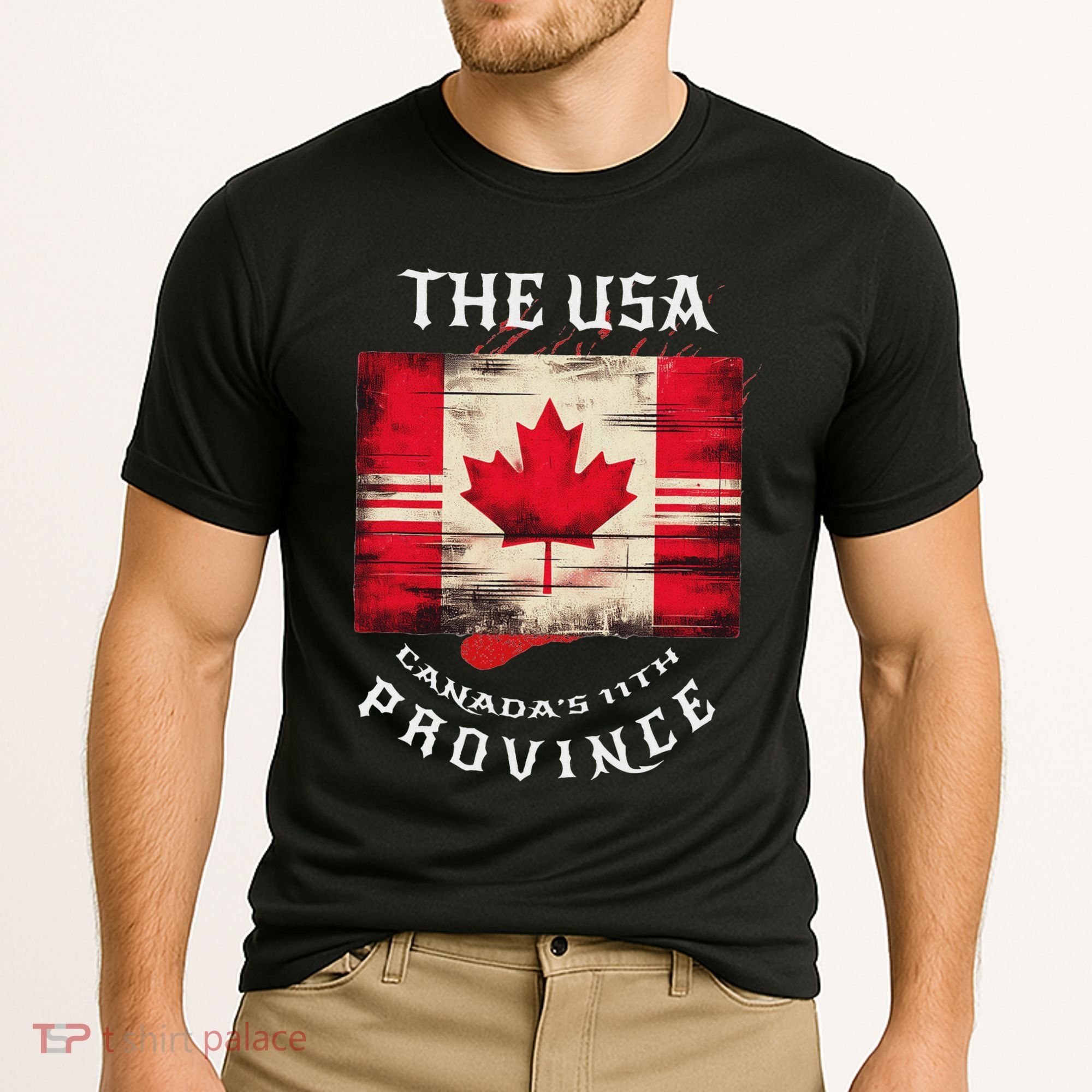 The Usa Canada’S 11th Province Funny Canada Flag Funny Leaf Cooling Performance Crew T-Shirt