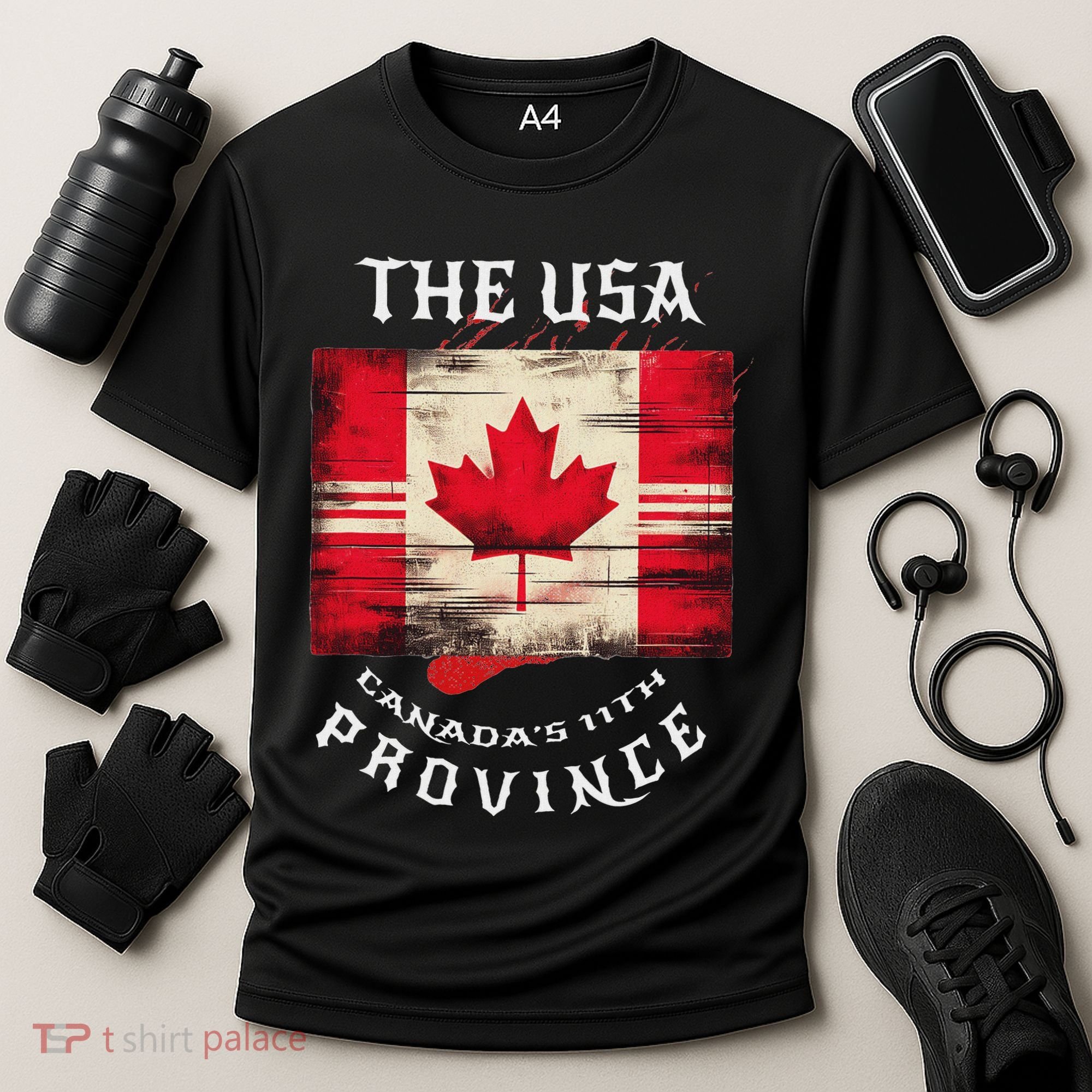 The Usa Canada’S 11th Province Funny Canada Flag Funny Leaf Cooling Performance Crew T-Shirt