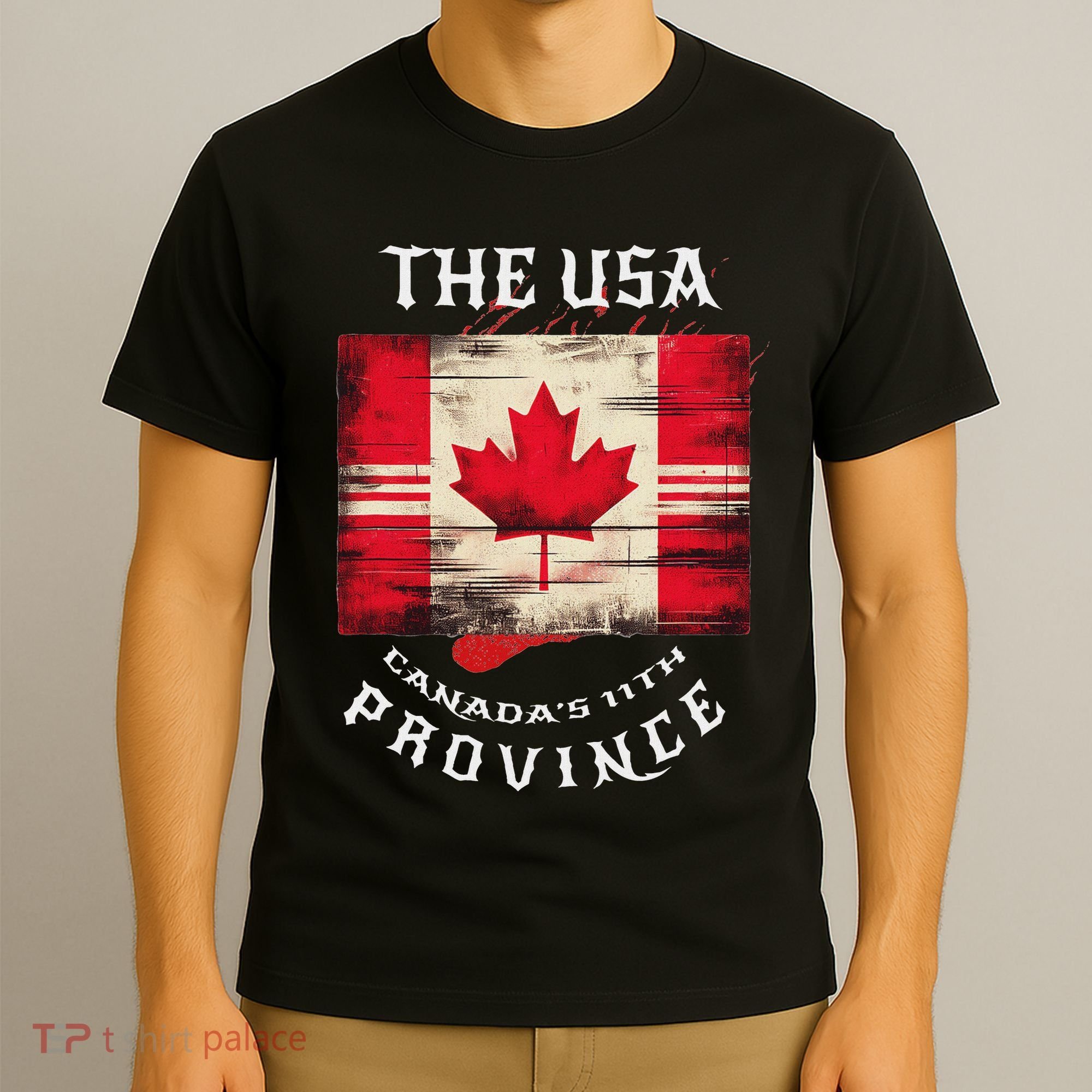 The Usa Canada’S 11th Province Funny Canada Flag Funny Leaf T-Shirt