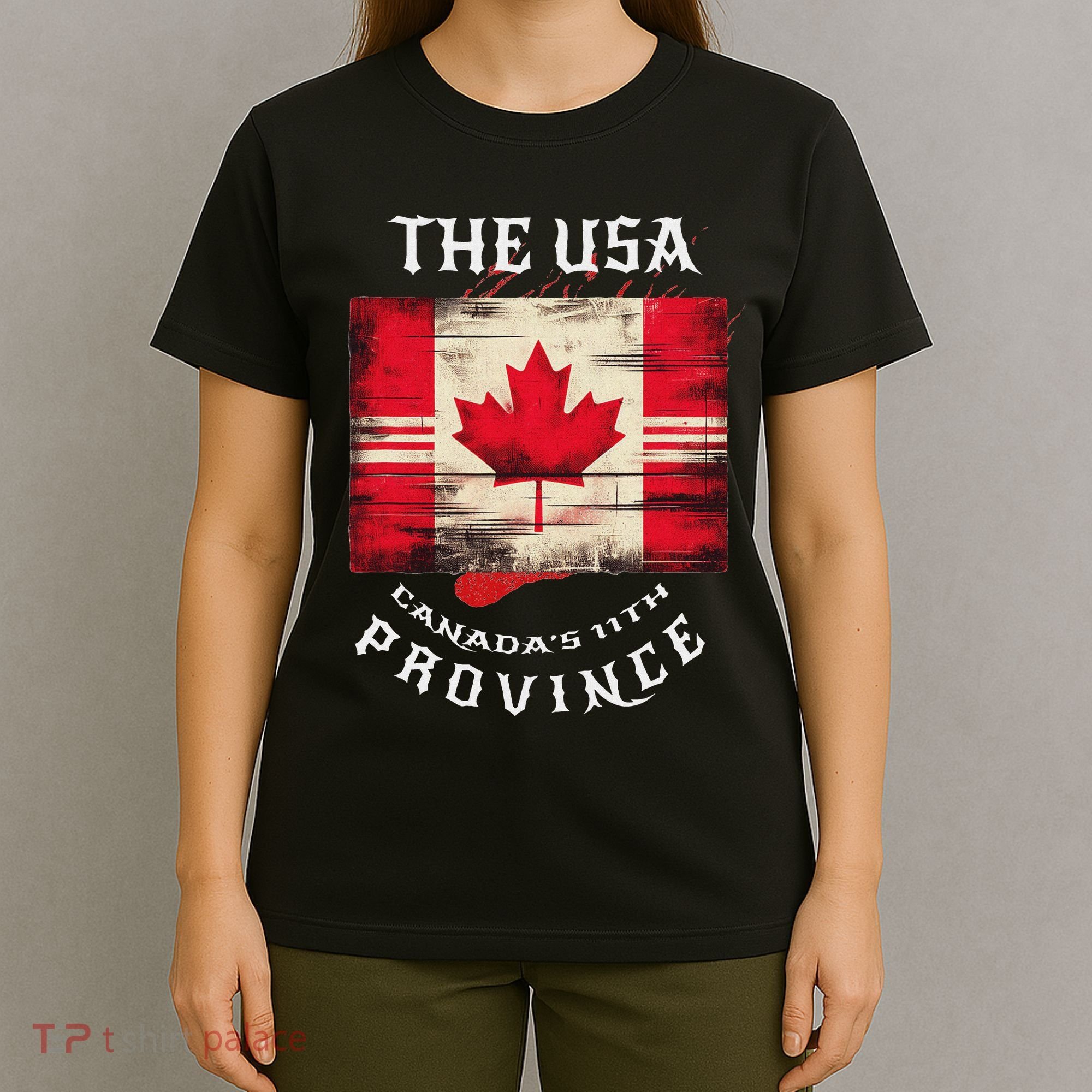The Usa Canada’S 11th Province Funny Canada Flag Funny Leaf T-Shirt