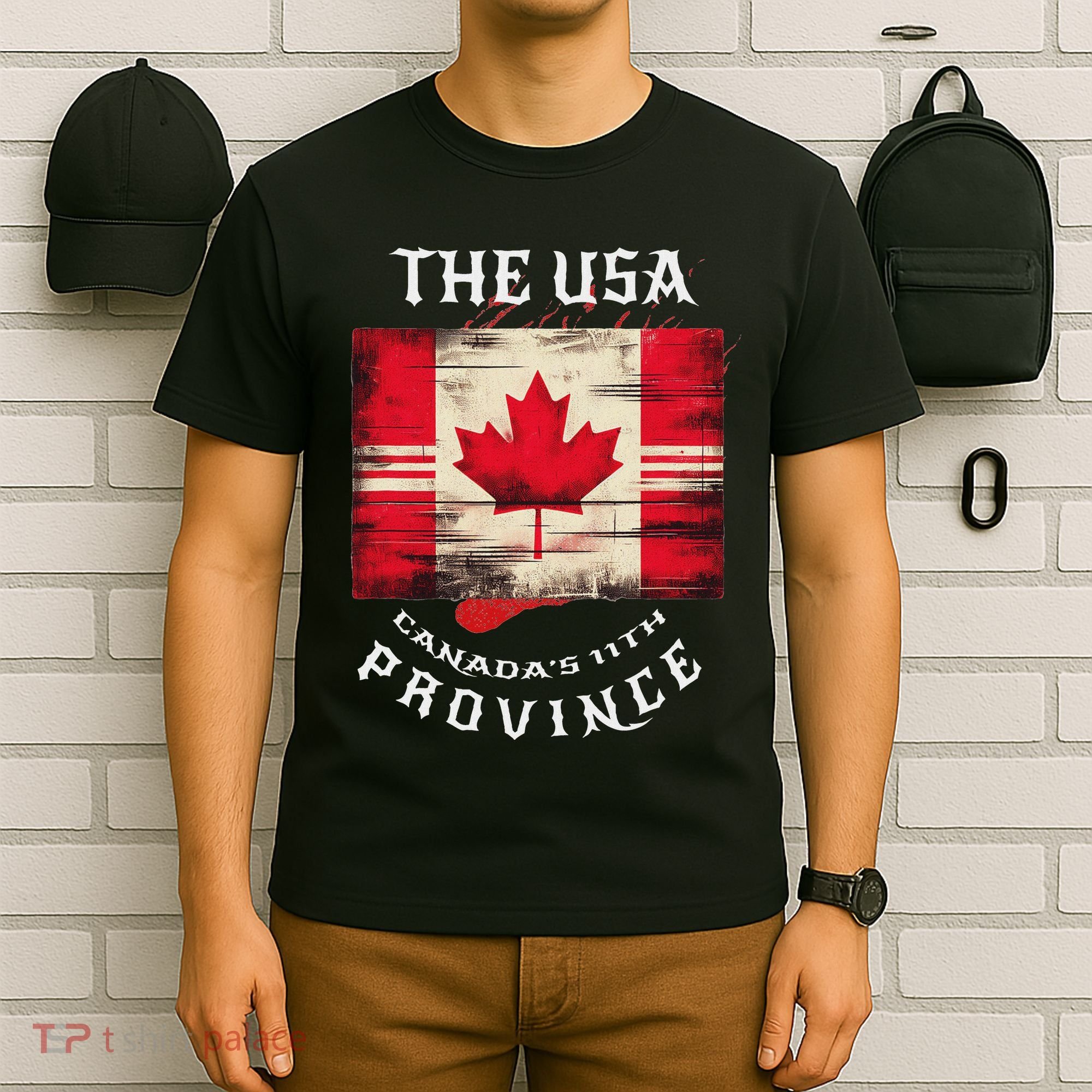 The Usa Canada’S 11th Province Funny Canada Flag Funny Leaf T-Shirt