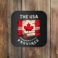 The Usa Canada’S 11th Province Funny Canada Flag Funny Leaf Coaster thumb 0