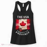 The Usa Canada’S 11th Province Funny Canada Flag Funny Leaf Women's Tank Top thumb 0